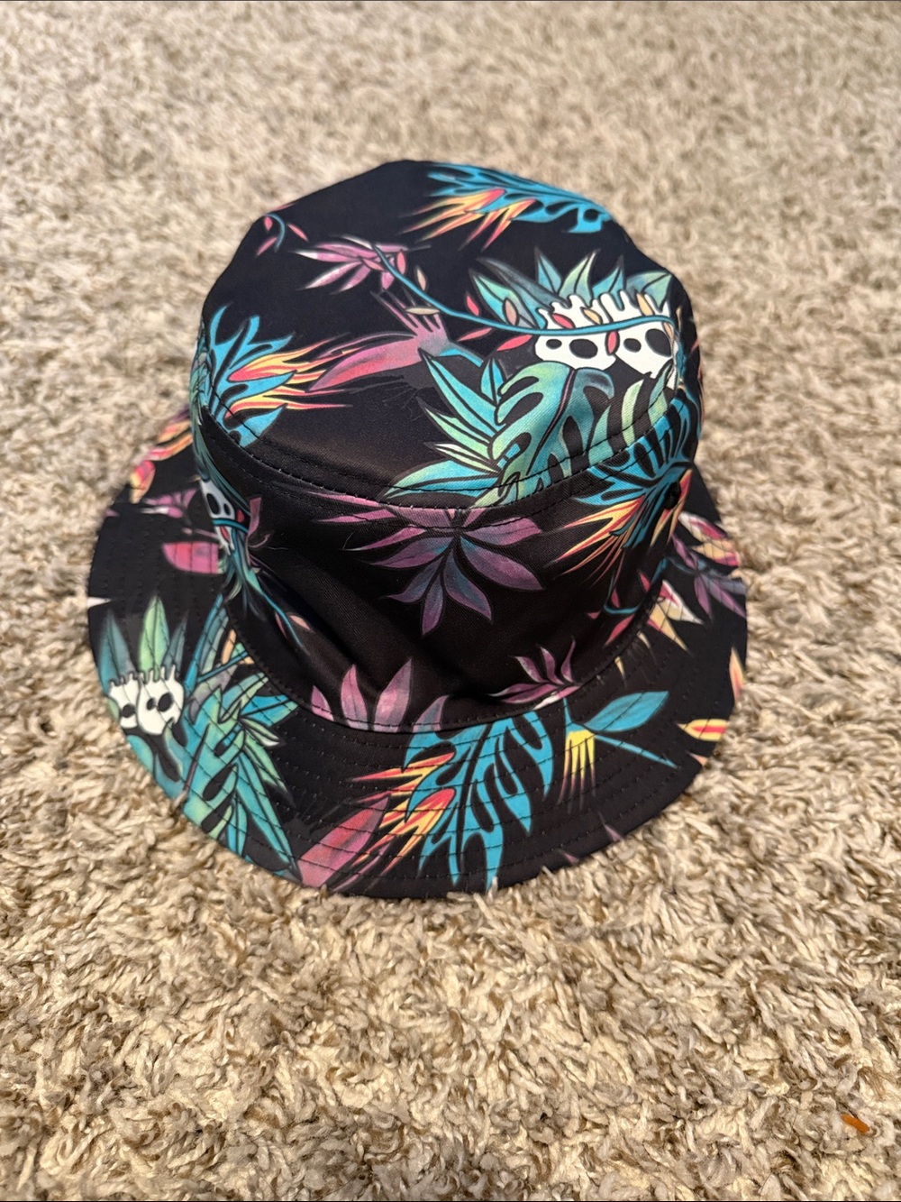 Volcom Tropical Print Bucket Hat - reverse hat black one side